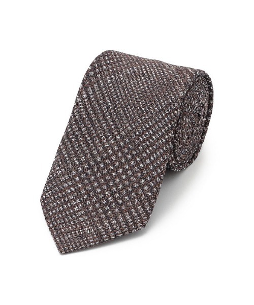 Perfect Suit FActory(パーフェクトスーツファクトリー)の「三者混 イタリア生地シリーズネクタイ コットン GIULIANO GALETTI グレー/ブラウン(ネクタイ・メンズ・ネイビー/ブラウン・FREE)」の2枚目の写真