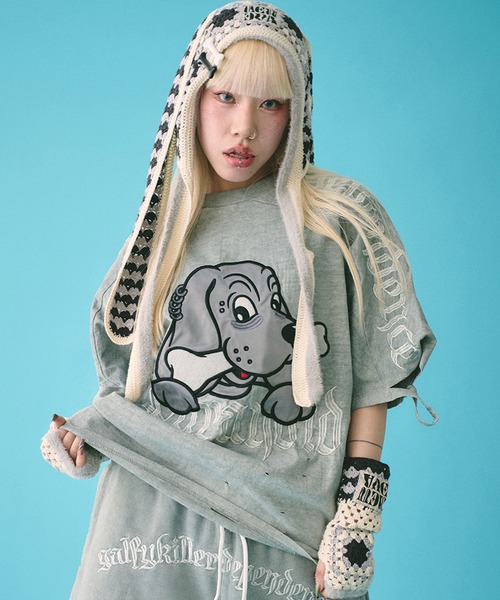 GALFY（ガルフィー）の「【GALFY/ガルフィー】病みに染まりし T シャツ（Tシャツ/カットソー・メンズ・ライトグレー/ホワイト/ブラック・L/XL）」の3枚目の写真