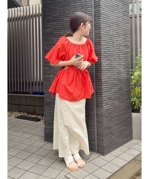 Ungrid（アングリッド）の「フィットフレアスリットスカート（スカート・レディース・アイボリー/チャコールグレー・FREE）」の3枚目の写真