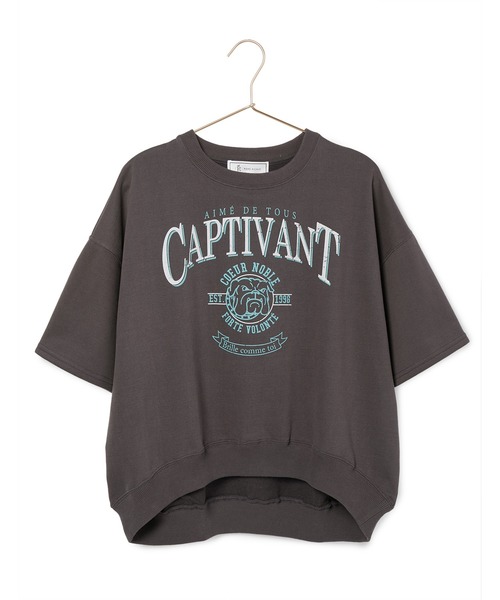 ROPE' PICNIC(ロペピクニック)の「ミニ裏毛ハーフスリーブプルオーバー(スウェット・レディース・チャコールグレー/グレー系その他/サックスブルー・38)」の4枚目の写真