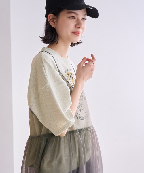 ROPE' PICNIC(ロペピクニック)の「ミニ裏毛ハーフスリーブプルオーバー(スウェット・レディース・チャコールグレー/グレー系その他/サックスブルー・38)」の22枚目の写真