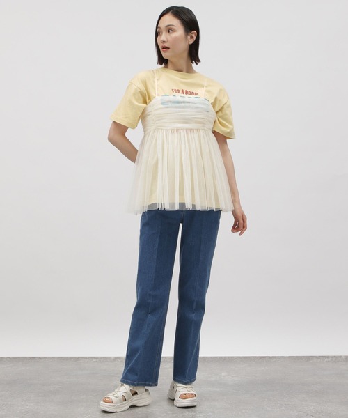 LAKOLE（ラコレ）の「グラフィックプリントＴ / 116545（Tシャツ/カットソー・レディース・オフホワイト/チャコールグレー/イエロー系その他/ダークグレー/アイボリー・SMALL/MEDIUM）」の22枚目の写真