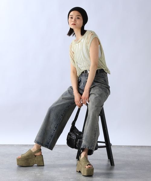 JEANASIS（ジーナシス）の「3GハリヌキラメニットNS/117268（ベスト・レディース・グレー/クリーム/ブラック・FREE）」の5枚目の写真