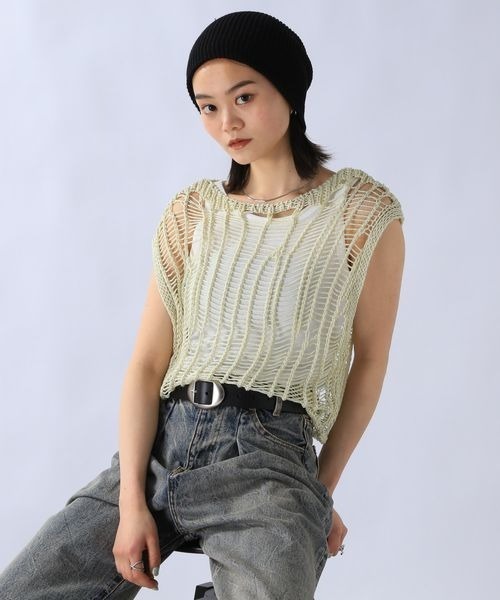 JEANASIS（ジーナシス）の「3GハリヌキラメニットNS/117268（ベスト・レディース・グレー/クリーム/ブラック・FREE）」の6枚目の写真