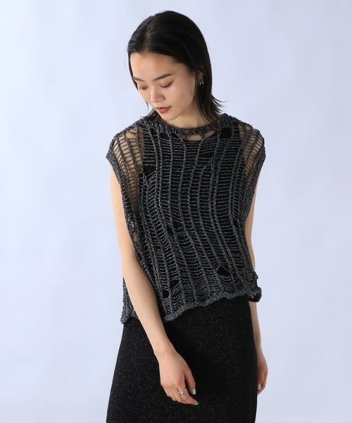 JEANASIS（ジーナシス）の「3GハリヌキラメニットNS/117268（ベスト・レディース・グレー/クリーム/ブラック・FREE）」の9枚目の写真