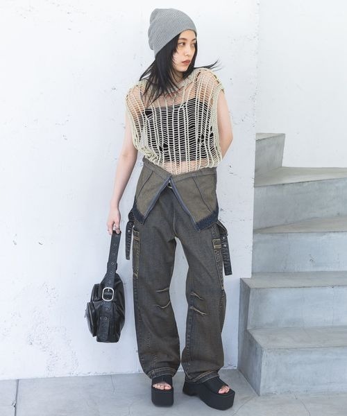 JEANASIS（ジーナシス）の「3GハリヌキラメニットNS/117268（ベスト・レディース・グレー/クリーム/ブラック・FREE）」の21枚目の写真