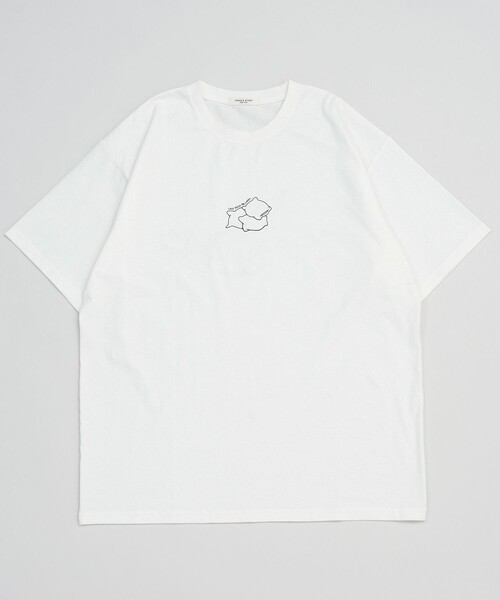 FREAK'S STORE(フリークスストア)の「LAZY PIZZA DELIVERY/レイジーピザデリバリー 別注 SLEEPY DINO TEE/別注 スリーピーディノTシャツ(Tシャツ/カットソー・レディース・ブルー/オフホワイト・ONE SIZE)」の6枚目の写真