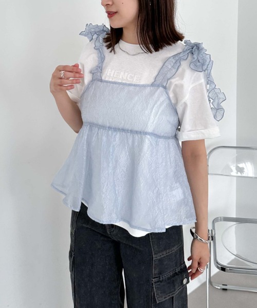 archives（アルシーヴ）の「ギャザーリボンキャミビスチェ（キャミソール・レディース・アイボリー/ブラック/ブルー・MEDIUM）」の3枚目の写真