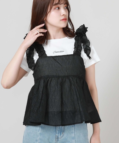 archives（アルシーヴ）の「ギャザーリボンキャミビスチェ（キャミソール・レディース・アイボリー/ブラック/ブルー・MEDIUM）」の2枚目の写真