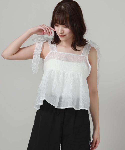 archives（アルシーヴ）の「ギャザーリボンキャミビスチェ（キャミソール・レディース・アイボリー/ブラック/ブルー・MEDIUM）」の5枚目の写真