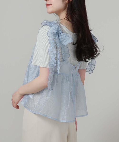 archives（アルシーヴ）の「ギャザーリボンキャミビスチェ（キャミソール・レディース・アイボリー/ブラック/ブルー・MEDIUM）」の15枚目の写真