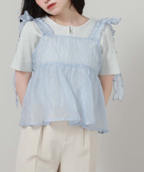 archives（アルシーヴ）の「ギャザーリボンキャミビスチェ（キャミソール・レディース・アイボリー/ブラック/ブルー・MEDIUM）」の17枚目の写真