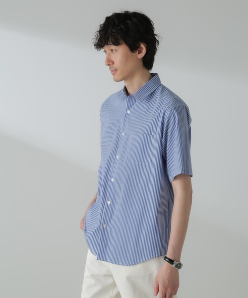 NANO universe（ナノユニバース）の「「ICE FLOW LINEN」バリエーションシャツ 半袖（シャツ/ブラウス・メンズ・ブルー/ベージュ/ホワイト・L/M/S）」の6枚目の写真