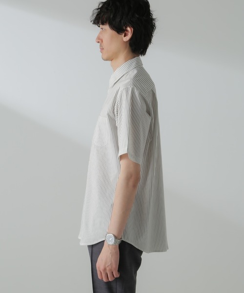 NANO universe（ナノユニバース）の「「ICE FLOW LINEN」バリエーションシャツ 半袖（シャツ/ブラウス・メンズ・ブルー/ベージュ/ホワイト・L/M/S）」の20枚目の写真