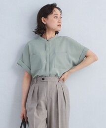 green label relaxing | ［size SHORTあり］スタンド ショート スリーブ ポケット シャツ -マシンウォッシャブル・防シワ-(シャツ/ブラウス)