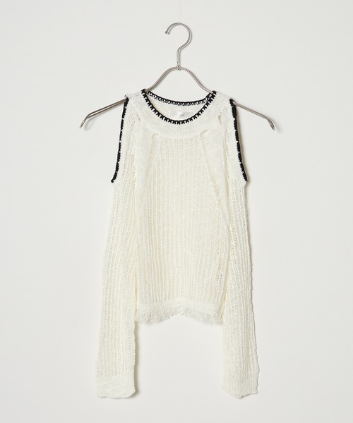 Chick(チック)の「韓国風オープンショルダーニット(Tシャツ/カットソー・レディース・ホワイト・FREE)」の7枚目の写真