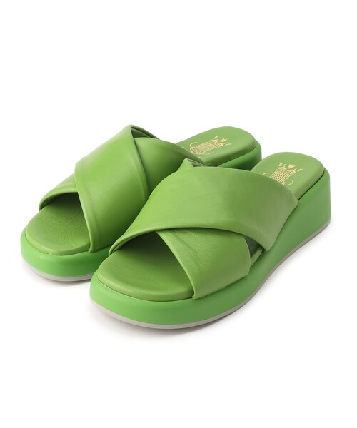 GALLEST（ギャレスト）の「◆【BONTRE】クロスサンダル（サンダル・レディース・ブラック/グリーン/アイボリー・35/40）」の3枚目の写真