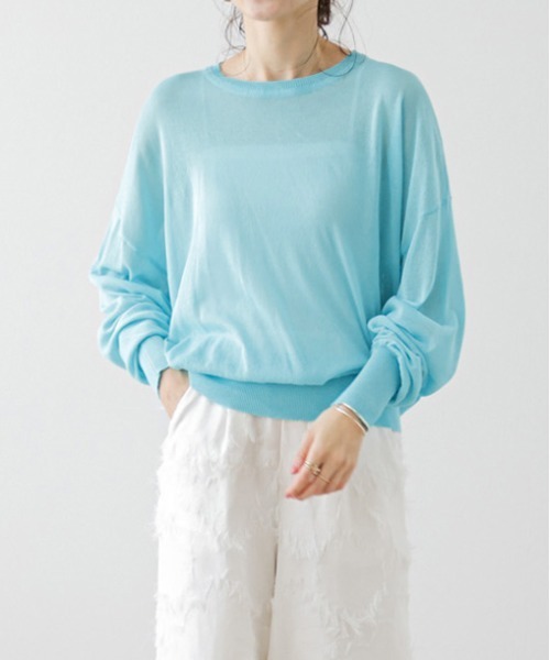セール】シアーニットトップス（Tシャツ/カットソー）｜La-gemme