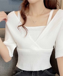 レイヤードカシュクールトップス