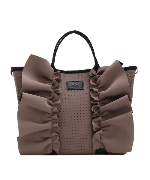 Jewelna Rose（ジュエルナローズ）の「フリルトートバッグ 16205（ハンドバッグ・レディース・ベージュ系その他/カーキ/グレイッシュベージュ・FREE）」の21枚目の写真