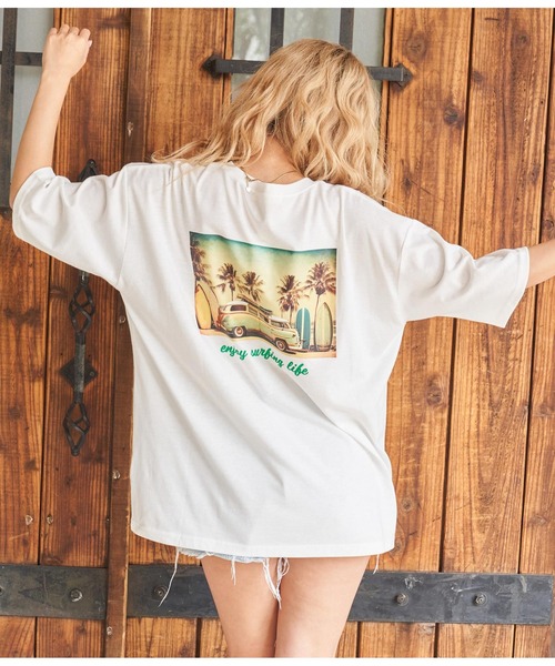 anap mimpi（アナップミンピ）の「BUSフォトプリント ビッグTシャツ（Tシャツ/カットソー・レディース・ダークグレー/ホワイト/イエロー系その他・FREE）」の2枚目の写真