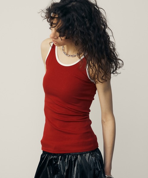 uyu.(ウユ)の「Trim Color Tank Top / トリミングカラータンクトップ【uyu./ウユ】(タンクトップ・レディース・グリーン/ブラック/レッド・FREE)」の16枚目の写真