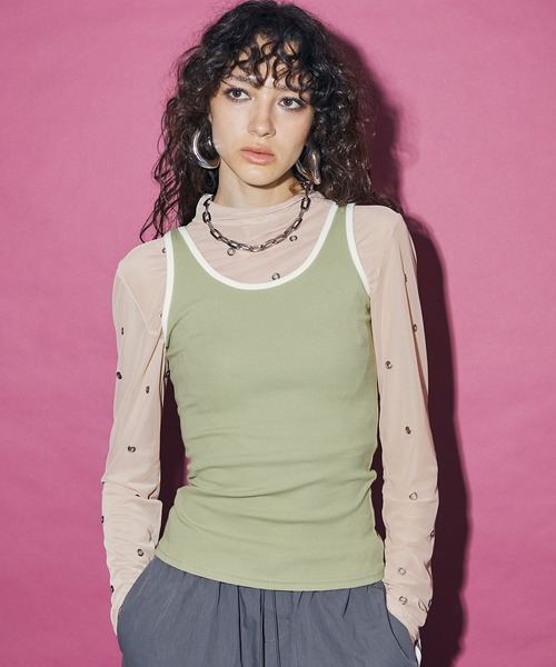uyu.(ウユ)の「Trim Color Tank Top / トリミングカラータンクトップ【uyu./ウユ】(タンクトップ・レディース・グリーン/ブラック/レッド・FREE)」の13枚目の写真