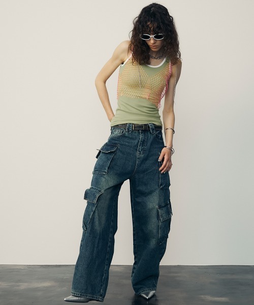 uyu.(ウユ)の「Trim Color Tank Top / トリミングカラータンクトップ【uyu./ウユ】(タンクトップ・レディース・グリーン/ブラック/レッド・FREE)」の8枚目の写真