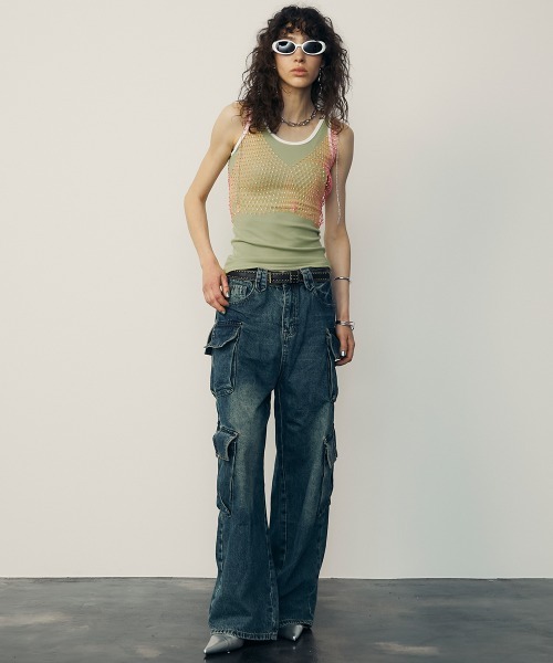 uyu.(ウユ)の「Trim Color Tank Top / トリミングカラータンクトップ【uyu./ウユ】(タンクトップ・レディース・グリーン/ブラック/レッド・FREE)」の9枚目の写真
