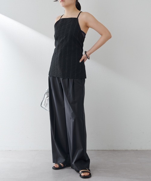 Drawing Numbers(ドローイング ナンバーズ)の「【Drawing Numbers】センタープレスワイドパンツ(スラックス・レディース・ネイビー/チャコールグレー・34/36/38)」の6枚目の写真