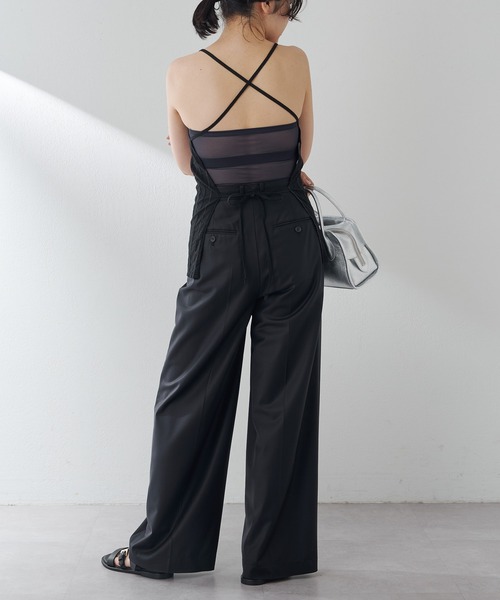 Drawing Numbers(ドローイング ナンバーズ)の「【Drawing Numbers】センタープレスワイドパンツ(スラックス・レディース・ネイビー/チャコールグレー・34/36/38)」の8枚目の写真