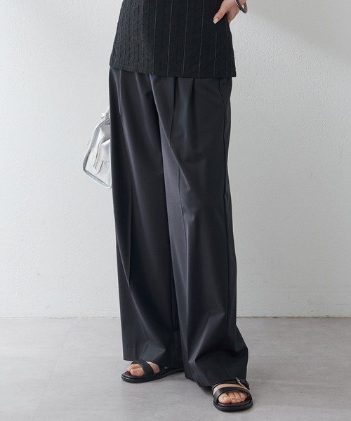 Drawing Numbers(ドローイング ナンバーズ)の「【Drawing Numbers】センタープレスワイドパンツ(スラックス・レディース・ネイビー/チャコールグレー・34/36/38)」の5枚目の写真