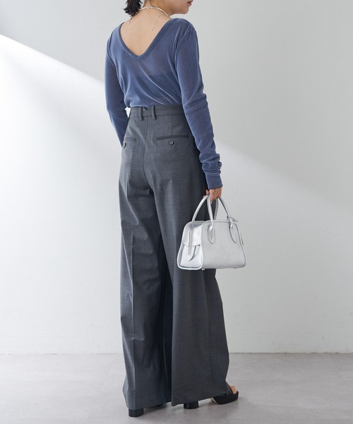 Drawing Numbers(ドローイング ナンバーズ)の「【Drawing Numbers】センタープレスワイドパンツ(スラックス・レディース・ネイビー/チャコールグレー・34/36/38)」の16枚目の写真