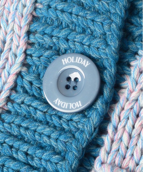 HOLIDAY（ホリデイ）の「CABLEKNIT RUFFLE CARDIGAN ケーブルニットラッフルカーディガン（カーディガン/ボレロ・レディース・ピンク/ブルー・ONE SIZE）」の5枚目の写真