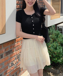 半袖ニットカーディガン