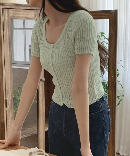 VIVID LADY（ビビッドレディー）の「半袖ニットカーディガン（カーディガン/ボレロ・レディース・アイボリー/ブラック/ミント/ベージュ/ピンク・FREE）」の21枚目の写真