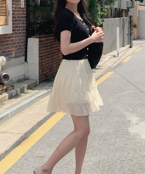 VIVID LADY（ビビッドレディー）の「半袖ニットカーディガン（カーディガン/ボレロ・レディース・アイボリー/ブラック/ミント/ベージュ/ピンク・FREE）」の18枚目の写真