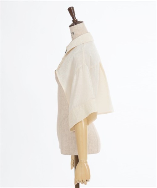 axes femme（アクシーズファム）の「チャイナ釦ショートボレロブラウス（シャツ/ブラウス・レディース・キナリ/ブルー/グリーン/ブラック・FREE）」の9枚目の写真