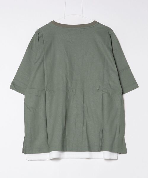 ATELANE(アテレーン)の「ATELANE/麻レーヨンストレッチ無地 半袖アンサンブル(Tシャツ/カットソー・メンズ・チャコールグレー/カーキ/キナリ・MEDIUM/LARGE/X-LARGE)」の8枚目の写真