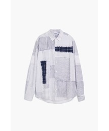 MASSACHUSSETS パッチワークストライプシャツ