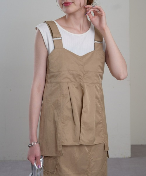 CIAOPANIC TYPY(チャオパニックティピー)の「ナイロンペプラムベスト(ベスト・レディース・ブラック/ベージュ/カーキ・ONE SIZE)」の10枚目の写真