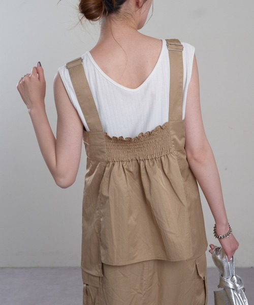 CIAOPANIC TYPY(チャオパニックティピー)の「ナイロンペプラムベスト(ベスト・レディース・ブラック/ベージュ/カーキ・ONE SIZE)」の13枚目の写真