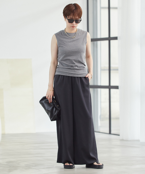 plage(プラージュ)の「Cotton Sheer Twist タンク(タンクトップ・レディース・ホワイト/チャコールグレー/ブラウン/オレンジ・FREE)」の5枚目の写真