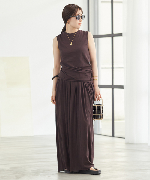 plage(プラージュ)の「Cotton Sheer Twist タンク(タンクトップ・レディース・ホワイト/チャコールグレー/ブラウン/オレンジ・FREE)」の7枚目の写真