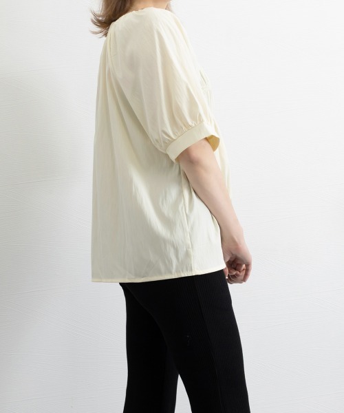 Miniministore(ミニミニストア)の「半袖シャツブラウス シャーリングトップス(シャツ/ブラウス・レディース・クリーム/ブルー/ピンク/ブラック・FREE)」の17枚目の写真
