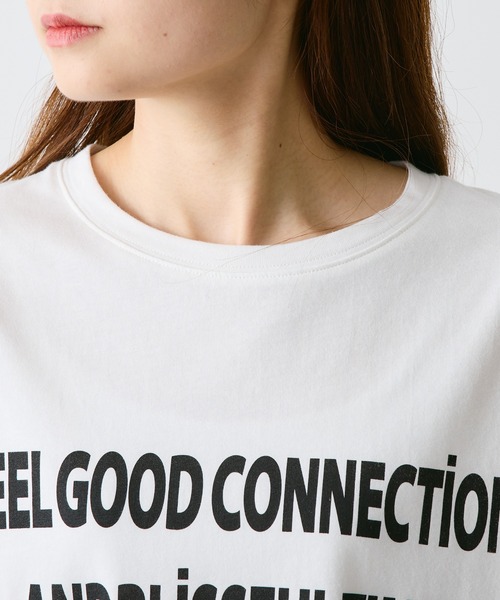 FEEL GOOD CONNECTION AND BLISSFUL TIME(フィールグッドコネクションアンドブリスフルタイム)の「【F&B】オーガンニックコットンフレンチスリーブT(Tシャツ/カットソー・レディース・オフホワイト/チャコールグレー・FREE)」の4枚目の写真