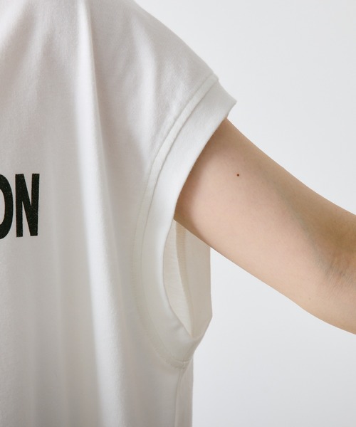 FEEL GOOD CONNECTION AND BLISSFUL TIME(フィールグッドコネクションアンドブリスフルタイム)の「【F&B】オーガンニックコットンフレンチスリーブT(Tシャツ/カットソー・レディース・オフホワイト/チャコールグレー・FREE)」の6枚目の写真