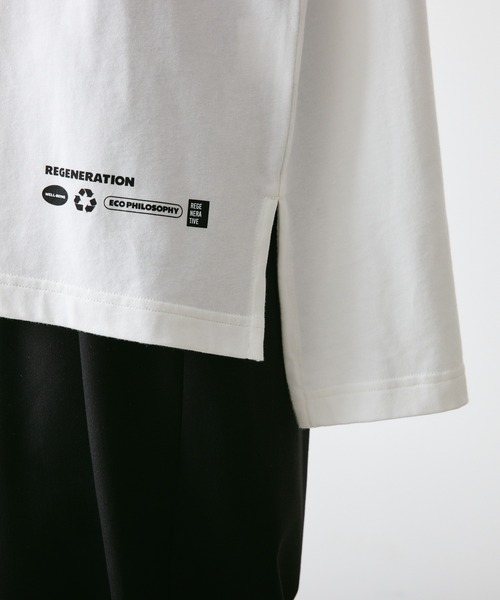 FEEL GOOD CONNECTION AND BLISSFUL TIME(フィールグッドコネクションアンドブリスフルタイム)の「【F&B】オーガンニックコットンフレンチスリーブT(Tシャツ/カットソー・レディース・オフホワイト/チャコールグレー・FREE)」の7枚目の写真