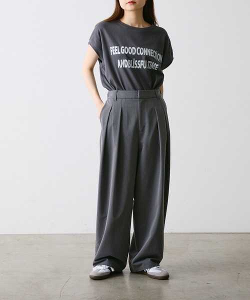 FEEL GOOD CONNECTION AND BLISSFUL TIME(フィールグッドコネクションアンドブリスフルタイム)の「【F&B】オーガンニックコットンフレンチスリーブT(Tシャツ/カットソー・レディース・オフホワイト/チャコールグレー・FREE)」の10枚目の写真