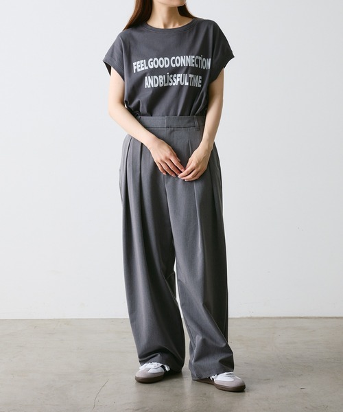 FEEL GOOD CONNECTION AND BLISSFUL TIME(フィールグッドコネクションアンドブリスフルタイム)の「【F&B】オーガンニックコットンフレンチスリーブT(Tシャツ/カットソー・レディース・オフホワイト/チャコールグレー・FREE)」の11枚目の写真